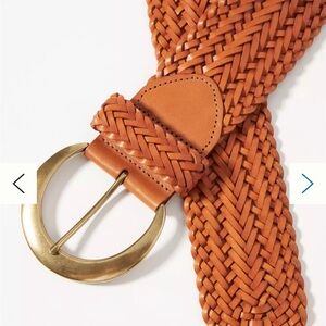 Anthropologie Sienna Leather Woven Belt Womens M/L